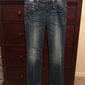 Miss Me zipper blue jeans